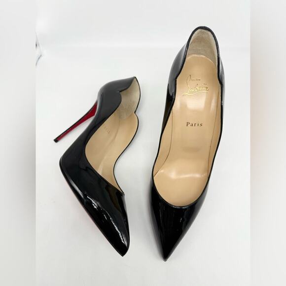 Christian Louboutin Black Patent Leather Hot Chick 100mm pumps EU 42 - Picture 2 of 11